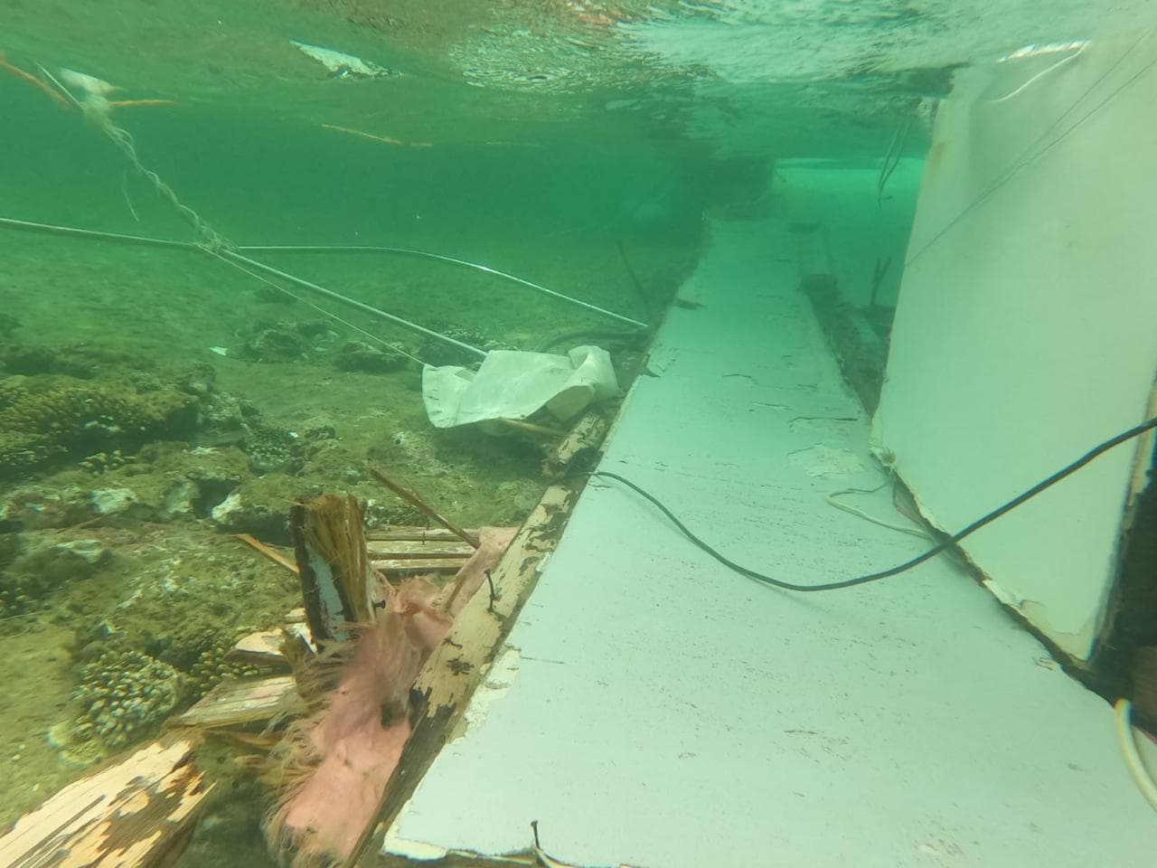 Yacht grounded on reef in Sharm El Sheikh